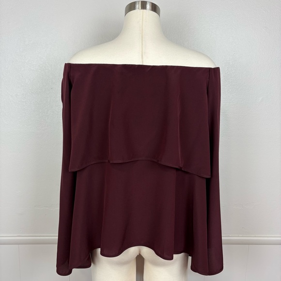 Scanlan Theodore Silk Off Shoulder Tiered Top Size S/M Bell Sleeves Boho Luxury - Picture 7 of 17